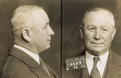 Verbrecherfoto des italienisch-amerikanischen Mafioso Johnny "Papa Johnny" Torrio, 1936