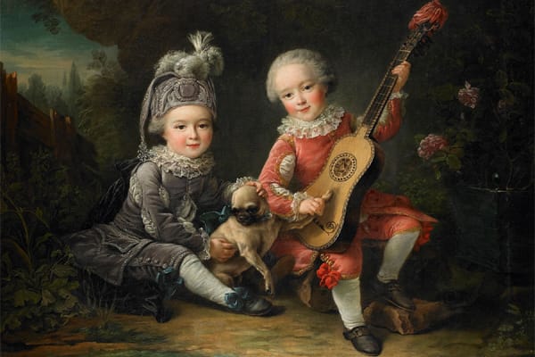 Kinder des Marquis de Béthune mit einem Mops (ca. 1761)
